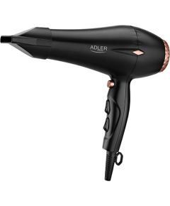 Adler Hair Dryer AD 2244 2000 W, Number of temperature settings 3, Ionic function, Diffuser nozzle, Black