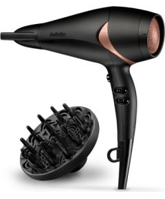 BABYLISS Hair Dryer D566E 2200 W, Number of temperature settings 3, Ionic function, Diffuser nozzle, Black/Bronze
