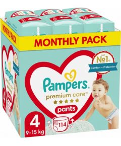 PAMPERS Premium Pants nappies Size 4, 9-15kg, 114pcs