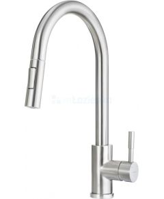 KITCHEN MIXER WITH PULL-OUT SPRAY DEANTE TWO FLOWS, BRUSHED STEEL LIMA