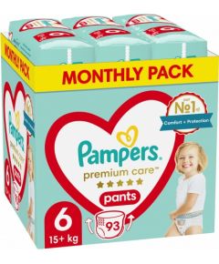 PAMPERS Premium Pants nappies Size 6, 15-25kg, 93pcs