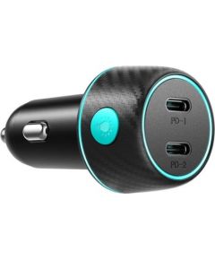 Car charger Joyroom CCN02, 2x USB-C PD 70W (black)