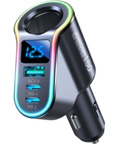 Car charger Joyroom JR-CL21, 4-in-1, 1x USB QC3.0, 2x USB-C PD 150W (black)