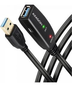 Axagon Active extension USB 3.2 Gen 1 A-M > A-F cable, 10 m long. Power supply option.