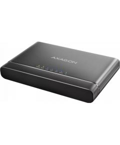 Axagon USB 3.2 Gen 2 adapter for connecting NVMe M.2 SSDs and SATA 2.5"/3.5" drives with cloning function.