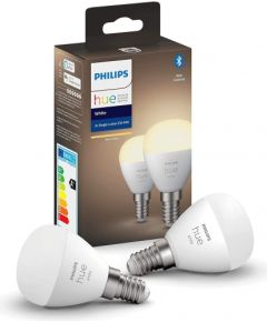 Philips HUE white Teardrop P45 E14 LED Bulb (Twin Pack, Replaces 40 Watt)