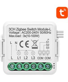 Smart Switch Module ZigBee Avatto N-LZWSM01-3 No Neutral TUYA