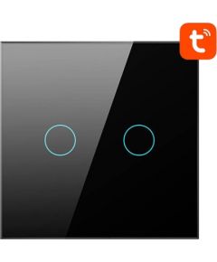 Smart Light Switch ZigBee Avatto LZTS02-EU-B2 2 Way No Neutral TUYA (black)