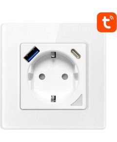 Smart WiFi Wall Socket Avatto N-WOT10-USB-W TUYA USB USB-C (white)