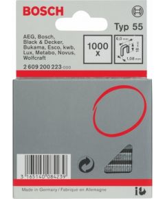 Skavas Bosch 2609200223; 6,0x18 mm; 1000 gab.; tips 55