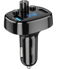 XO BCC02 Transmiter FM Автомобильное зарядное устройство Bluetooth MP3 / 15 W / Черный
