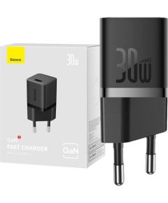 Mini wall charger Baseus GaN5 30W (black)