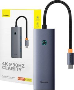 5-in-1 Hub Baseus UltraJoy Series USB-C to HDMI4K@30Hz+3xUSB 3.0+1xPD (grey) USB / Type-C Hub