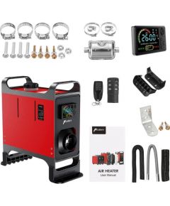 Parking heater HCALORY HC-A02, 8 kW, Diesel, Bluetooth (red)
