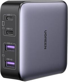 Nexode charger UGREEN CD327, 2x USB-C, 2x USB-A, GaN, 65W (grey)