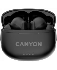 CANYON TWS-8, Bluetooth headset, with microphone, with ENC, BT V5.3 JL 6976D4, Frequence Response:20Hz-20kHz, battery EarBud 40mAh*2+Charging Case 470mAh, type-C cable length 0.24m, Size: 59*48.8*25.5mm, 0.041kg, Black