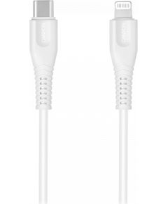 CANYON MFI-4, Type C Cable To MFI Lightning for Apple, PVC Mouling,Function: with full feature( data transmission and PD charging) Output:5V/2.4A, OD:3.5mm, cable length 1.2m, 0.026kg,Color:White
