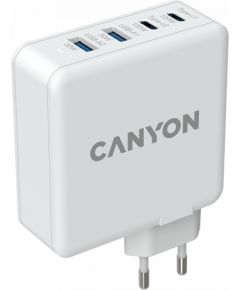 CANYON H-100, GAN 100W charger  Input:  100V-240V Output: USB-C1/C2: 5V 3A , 9V 3A , 12V 3A , 15V 3A , 20V 5A  USB-A 1/A2: 4.5V/5A, 5V/4.5A, 9V/3A, 12V/2.5A,  20V/1.5A  C1+C2 : 65W + 30W； C1+A1 : 65W + 30W ； C1+A2 : 65W + 30W ；C1+A1+A2 : 65W +
