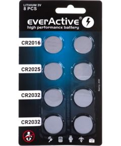 8 lithium battery set everActive 4 x CR2032, 2 x CR2025, 2 x CR2016