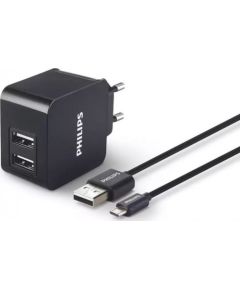 Tīkla lādētājs Philips DLP2307 2x USB-A 3 A (DLP2307U/12)