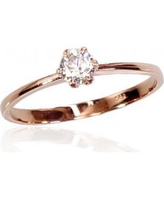 Золотое кольцо #1100345(Au-R)_CZ, Красное Золото 585°, Цирконы, Размер: 15, 1.16 гр.