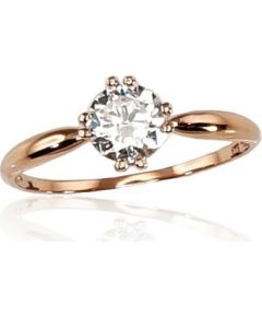 Золотое кольцо #1100242(Au-R)_CZ, Красное Золото 585°, Цирконы, Размер: 15.5, 1.38 гр.