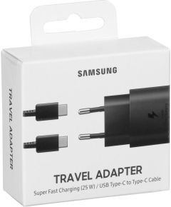 Samsung EP-TA800XBEGWW lādētājs ar USB-C kabeli / 3A / 25W / melns