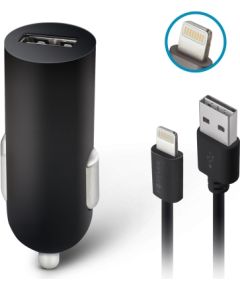 Forever M02 car charger 1x USB 1A black + Lightning cable