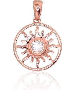 Zelta kulons #1300771(Au-R)_CZ, Sarkanais Zelts 585°, Cirkoni, 0.73 gr. Sieviešu