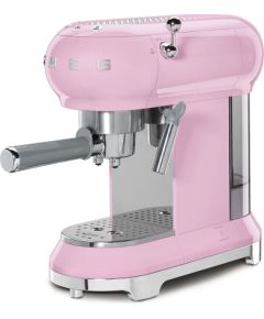 Smeg ECF01PKEU Pink 50's Style Aesthetic Espresso Manual Coffee Machine