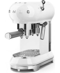 Smeg ECF01WHEU White 50's Style Aesthetic Espresso Manual Coffee Machine