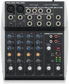 Behringer 802S - 8-kanałowy kompaktowy mikser analogowy z interfejsem USB zaprojektowany specjalnie do obsługi podcastów, streamowania oraz nagrywania w domu