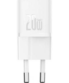 Mini wall charger Baseus GaN5 20W (white)
