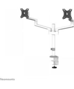 Newstar NEOMOUNTS SCREEN DESK MOUNT FOR TWO MONITORS, WHITE (CLAMP+GROMMET)