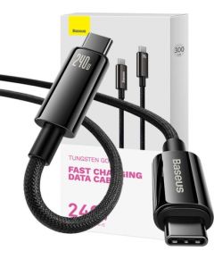 USB-C to USB-C cable Baseus Tungsten Gold 240W 3m (black)