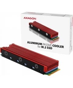 AXAGON CLR-M2 passive - M.2 SSD, 80mm SSD, ALU body, silicone thermal pads