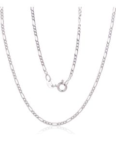 Sudraba ķēdīte Figaro 1,8 mm, dimantu apstrādājums #2400052(PRh-Gr), Sudrabs 925°, rodijs (pārklājums), garums: 45 cm, 2.8 gr.