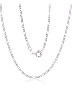 Серебряная цепочка Фигаро 1,8 мм, алмазная обработка граней #2400052(PRh-Gr), Серебро 925°, родий (покрытие), длина: 50 см, 3.1 гр.