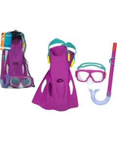 Diving Set Mask, Snorkel, Fins Pink Bestway 25019