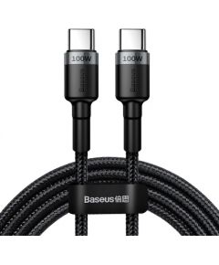 Baseus CATKLF-ALG1 PD 2.0 100W Нейлоновый кабель даных и заряда  USB-C на USB-C 2M Черный-Серый