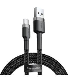 Baseus CATKLF-UG1 Nylon Izturīgs Datu & Uzlādes Vadse USB-C QC3.0 2A to USB 2.0 3M Melns-Pelēks