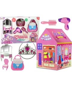 Import Leantoys Princess Tent for Kids Beauty Salon Pink Accessories Crown