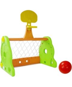 Import Leantoys Children's 2-in-1 Basketball Goal Green and Orange