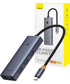 6in1 Hub Baseus  UltraJoy USB-C do HDMI4K@60Hz+4xUSB 3.0+PD (space grey)