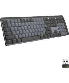 Logitech MX Mechanical graphite, LEDs white, Kailh Choc V2 low profile BLUE, Logi Bolt, USB/Bluetooth, US