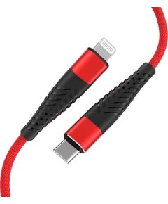 Кабель Fusion Fishbone USB-C to Lightning 30 Вт | 3 А | 1,5 м красный