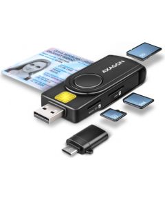 Axagon smart card reader + USB-C adapter CRE-SMP2A