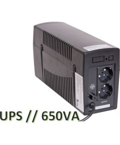 650VA / 390W  Line-Interactive UPS | Nepārtrauktās barošanas bloks | LED, 1x7Ah, izmēri 100*280*140