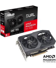 Graphics Card|ASUS|AMD Radeon RX 7600|8 GB|GDDR6|128 bit|PCIE 4.0 16x|Dual Slot Fansink|1xHDMI|3xDisplayPort|DUAL-RX7600-O8G-V2 Видеокарты