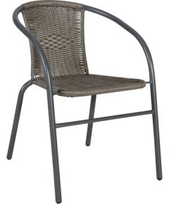 Стул BISTRO 52x58xH72см, сиденье и спинка: плетение из пластика, рама: сталь, цвет: серый